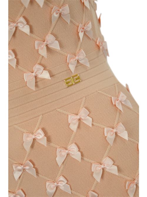 Abito in viscosa in viscosa stretch con fiocchi Peach rose Elisabetta Franchi | AM79S52E2CG2